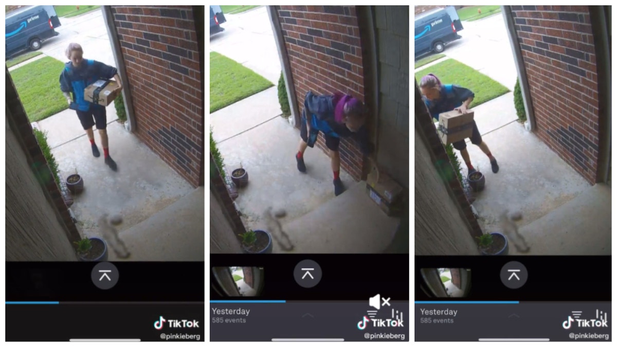 Oklahoma-based psych student Cherish Longaberger received a delivery earlier this month, but instead of finding the package at their doorstep, the Amazon driver (Leeza Hall) left the small box behind a shrub.