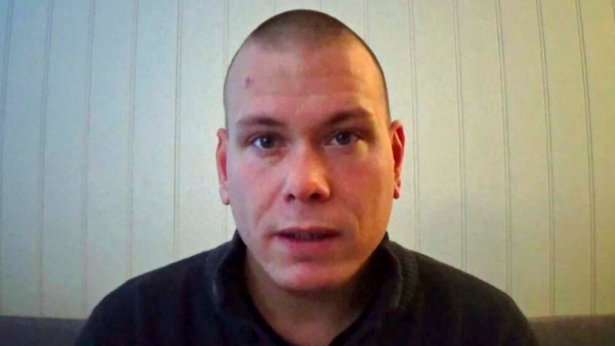 A frame grab from a video posted online by and showing Espen Andersen Braathen, a 37-year-old Danish citizen, who was arrested Wednesday night for killing 5 people in the Norwegian town of Kongsberg.