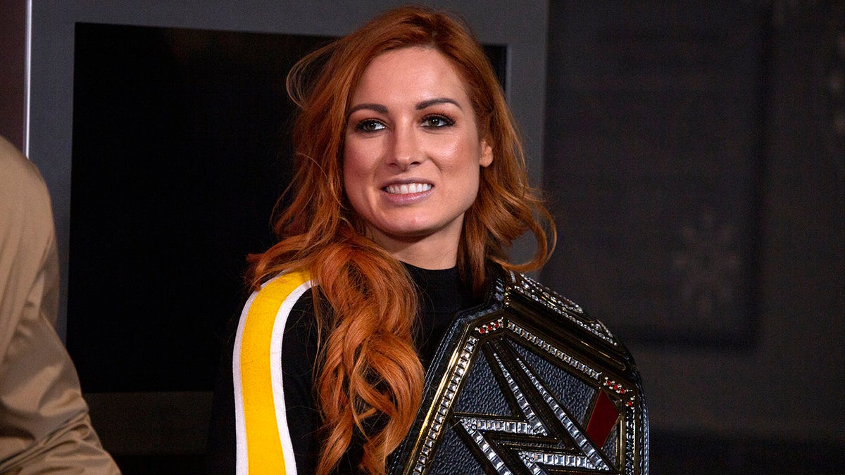 NEW YORK, NEW YORK - APRIL 05: WWE Superstar Becky Lynch Celebrate's Wrestlemania 35 at The Empire State Building on April 05, 2019 in New York City.