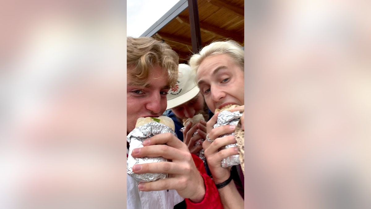 The three friends drove 18,000 miles through each of the Lower 48 states and flew to Alaska and Hawaii this summer, filming themselves eating Chipotle along the way. (Courtesy of Wyatt Moss)