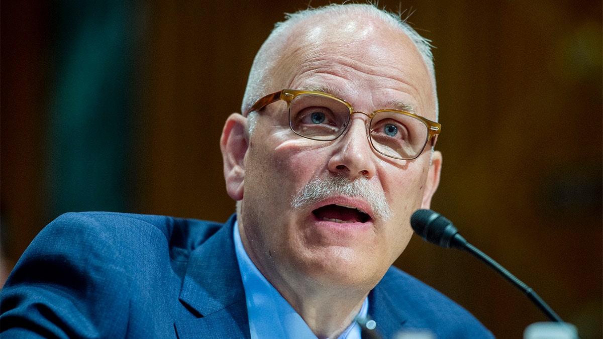 Oct. 19, 2021: Chris Magnus testifies before the Senate Finance Committee on his nomination to be the next U.S. Customs and Border Protection commissioner on Capitol Hill in Washington. (Rod Lamkey/Pool via AP)