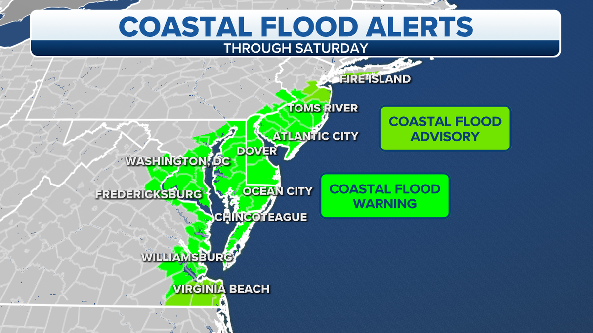 Coastal flood alerts through Saturday