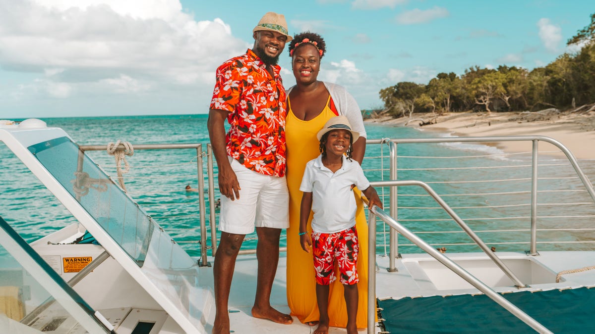 The Akpans travel full-time, both around the U.S. and internationally with their 8-year-old son Aiden.