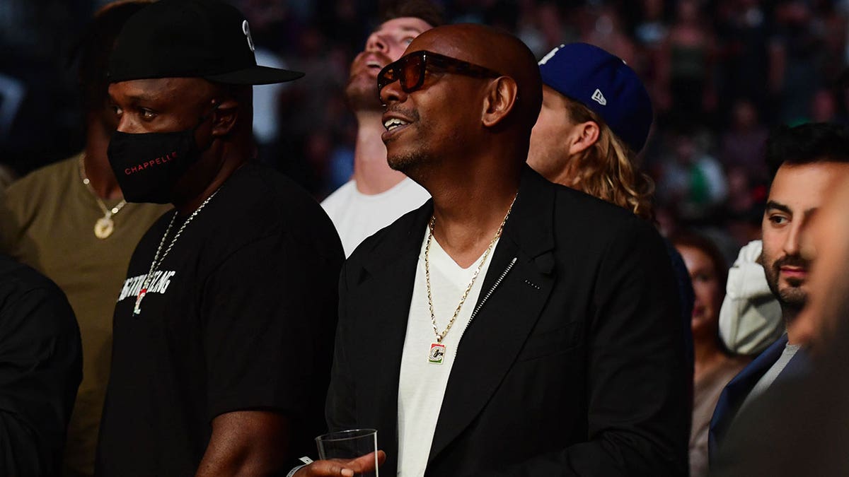 American comedian Dave Chappelle attends UFC 264 at T-Mobile Arena July 10, 2021, in Las Vegas, Nevada. 
