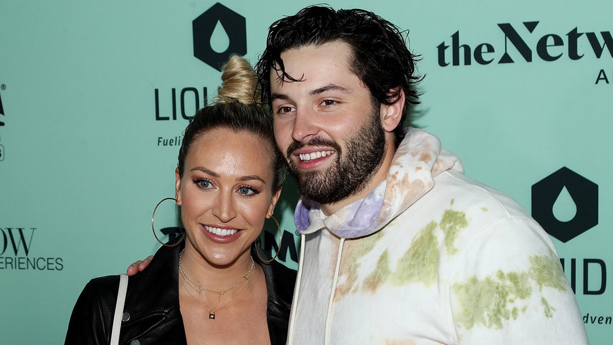 Emily Wilkinson and Baker Mayfield attend Bootsy On The Water Miami Takeover 2020 on January 31, 2020 in Miami, Florida.