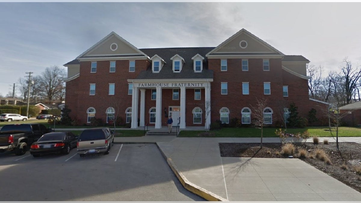 The FarmHouse Fraternity on the Univer of Kentucky campus. A student died Monday after he was found unresponsive at the building, the school said.