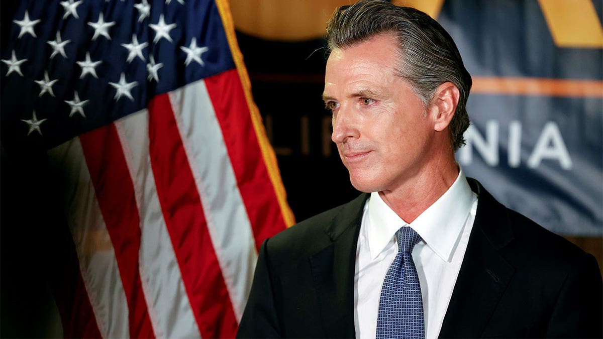 California Governor Gavin Newsom makes an appearance after the polls close on the recall election, at the California Democratic Party headquarters in Sacramento, California, U.S., September 14, 2021. REUTERS/Fred Greaves