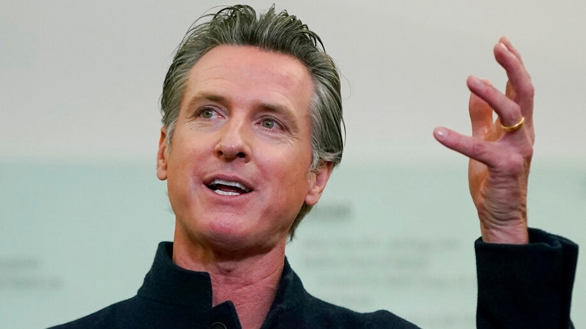 Gov. Gavin Newsom speaks at a news conference