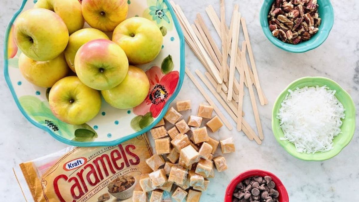 Debi Morgan's ‘German Chocolate Caramel Apple’ recipe requires chocolate chips, caramel, coconut flakes and ice cream sticks.