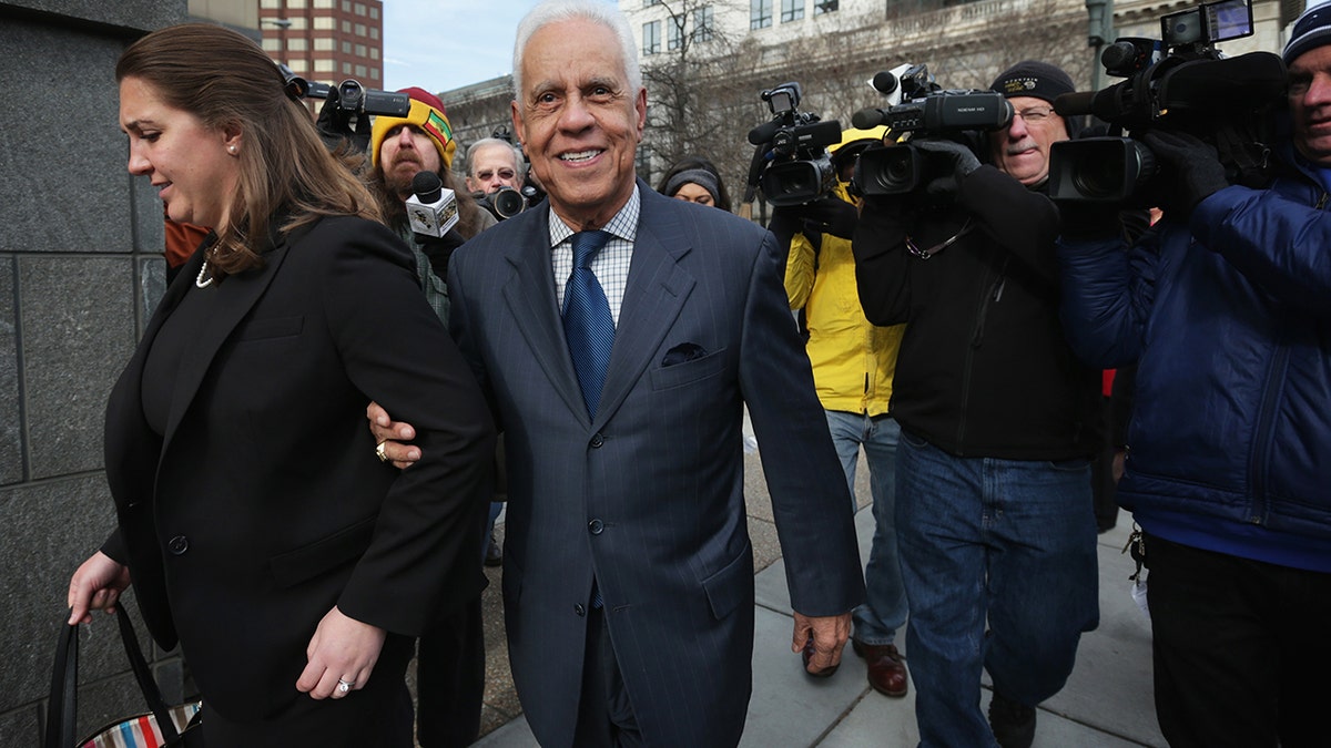 RICHMOND, VA - JANUARY 06: Former Virginia Governor Douglas Wilder (2nd L) leaves U.S. District Court for the Eastern District of Virginia after he testified at former Virginia Governor Robert McDonnell's sentencing hearing January 6, 2015, in Richmond, Virginia. (Photo by Alex Wong/Getty Images)