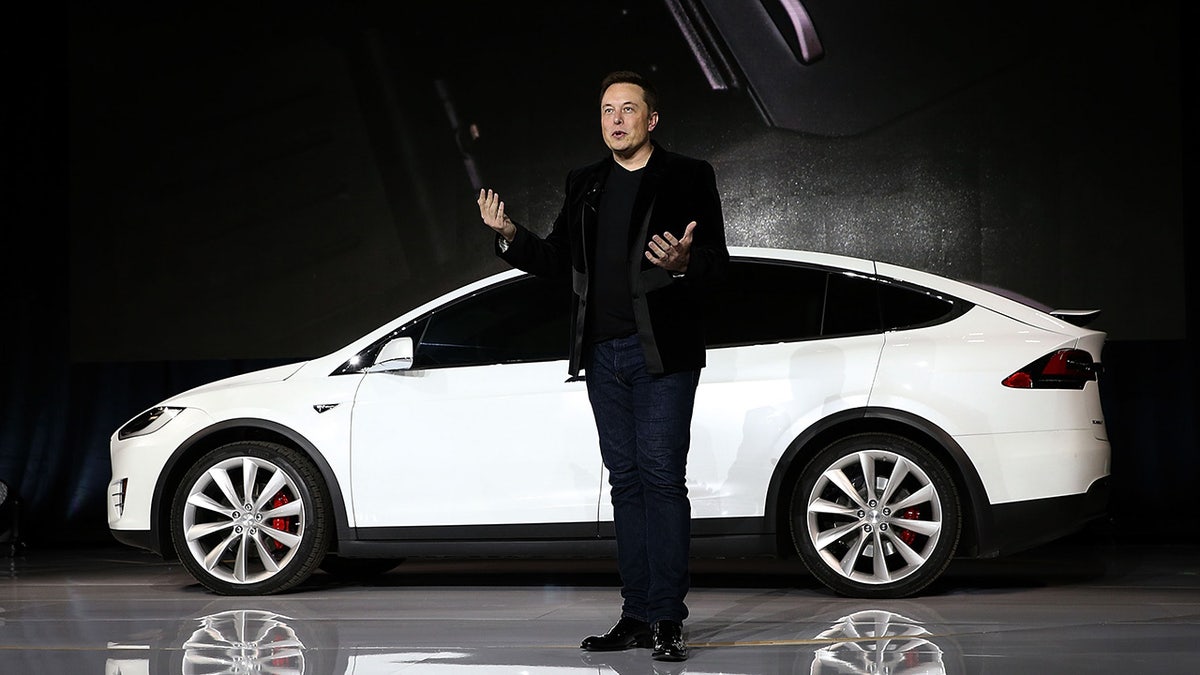 FREMONT, CA - SEPTEMBER 29:  Tesla CEO Elon Musk speaks during an event to launch the new Tesla Model X Crossover SUV on September 29, 2015 in Fremont, California. (Photo by Justin Sullivan/Getty Images)