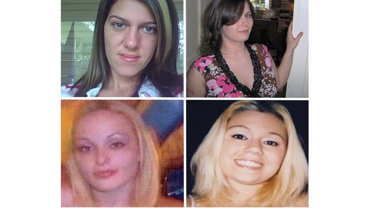 Counter-clockwise from left: Amber Lynn Costello, 27, Maureen Brainard-Barnes, 25, Megan Waterman, 22 and Melissa Barthelemy, 24, disappeared after meeting with a client on Craigslist. The remains of the women were found in December 2010 at Gilgo Beach on Long Island.