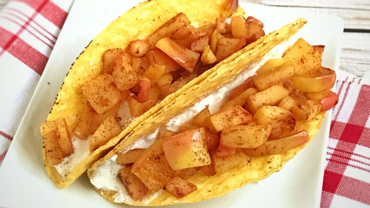 Light and sweet apple breakfast tacos