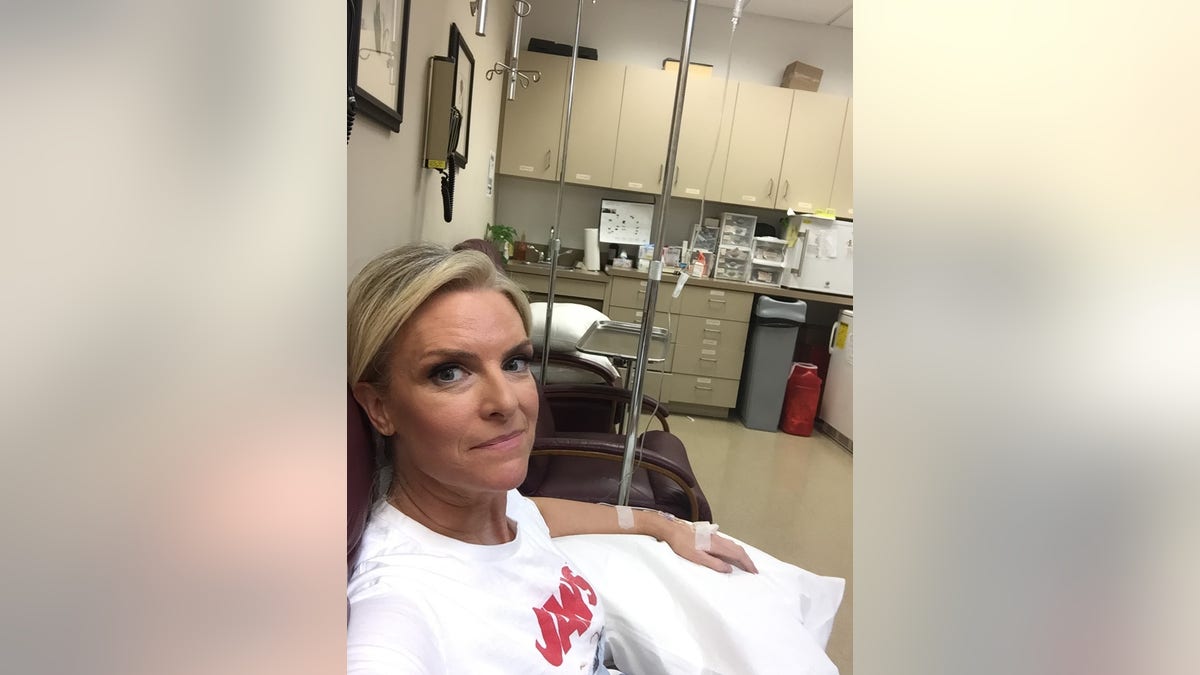 Janice Dean getting an infusion to treat her MS