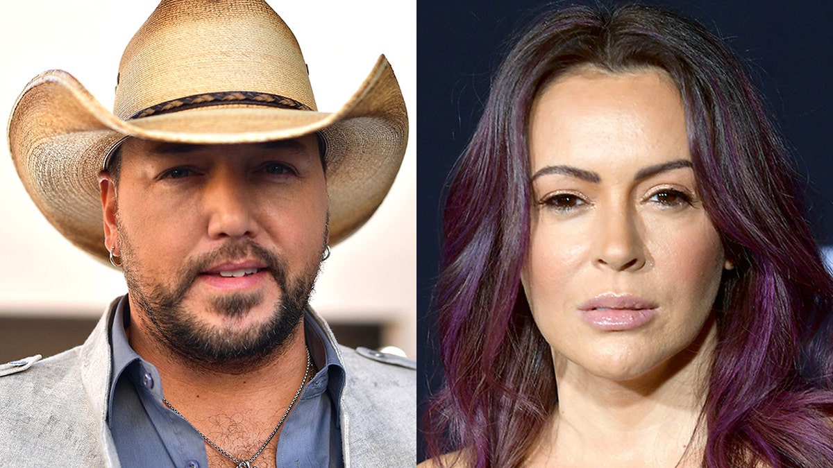 Alyssa Milano took to Instagram on Thursday and posted a news headline that said 'Jason Aldean used to keep his politics private. Now his toddlers are on Instagram wearing anti-Biden T-shirts.'