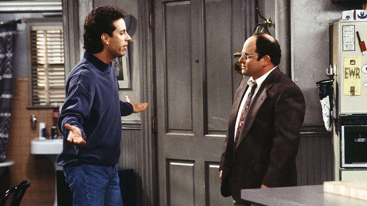 A photo of Jerry Seinfled and Jason Alexander in "Seinfeld"