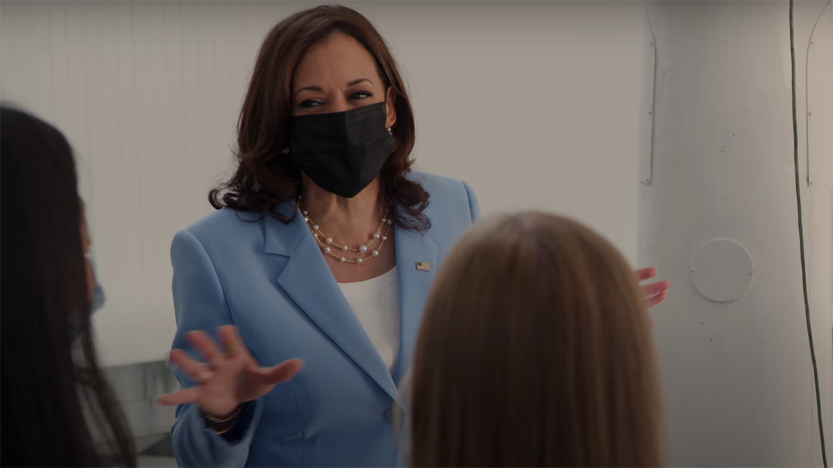 Kamala Harris speaks to children in a widely mocked video produced by NASA.