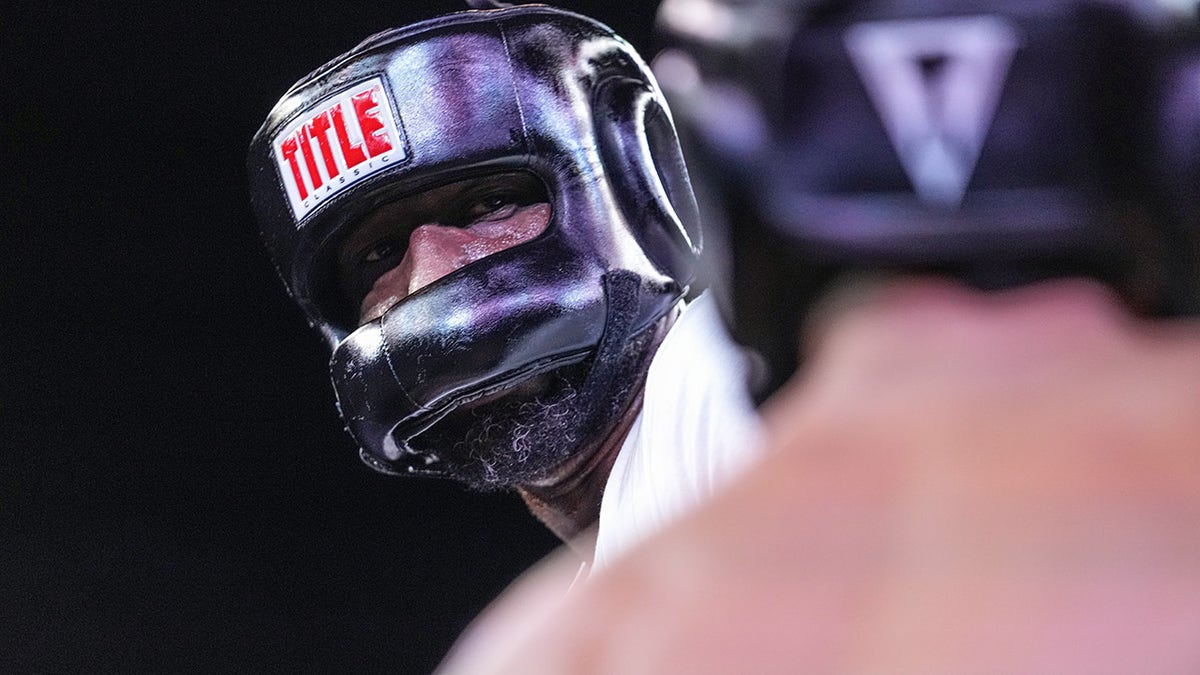 Lamar Odom looks on during his fight against Ojani Noa during Celebrity Boxing Miami 2021 Lamar Odom vs Ojani Noa at the James L. Knight Center on October 02, 2021 in Miami, Florida.