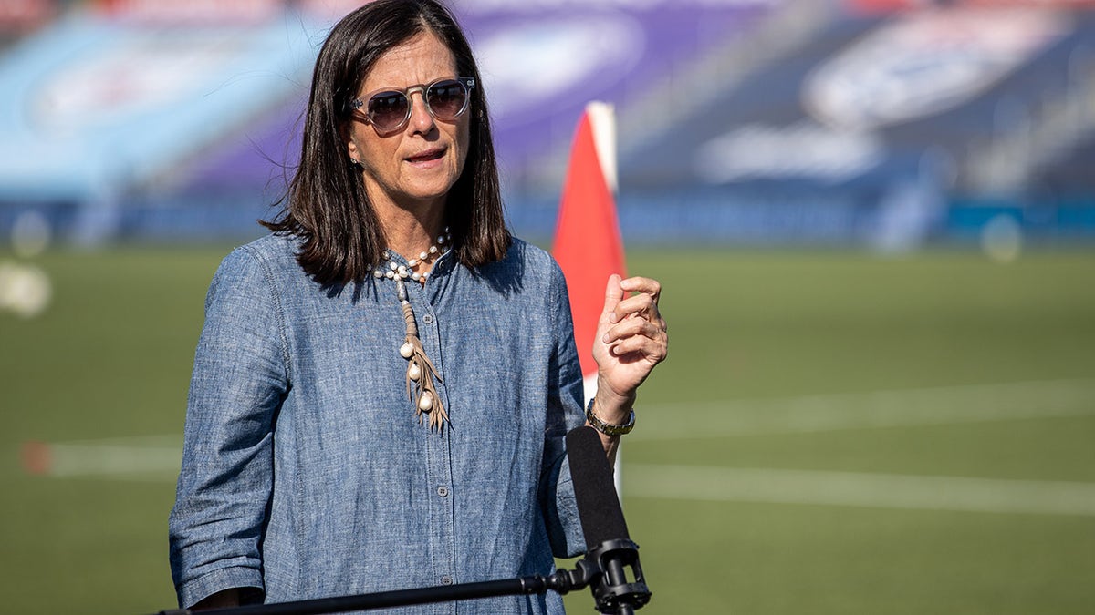 NWSL Commissioner Lisa Baird during a game between Portland Thorns FC and North Carolina Courage at Zions Bank Stadium on July 17, 2020, in Herriman, Utah.