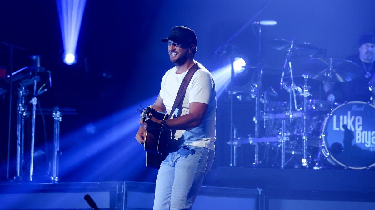 Luke Bryan performs during the ‘Proud To Be Right Here’ Tour at Bridgestone Arena on July 30, 2021 in Nashville, Tennessee.