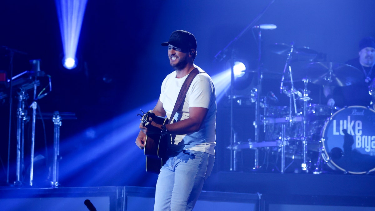 Luke Bryan performs during the ‘Proud To Be Right Here’ Tour at Bridgestone Arena on July 30, 2021 in Nashville, Tennessee.