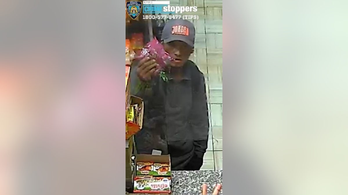 The alleged thief was captured on security cameras getting snacks from a nearby convenience store. 