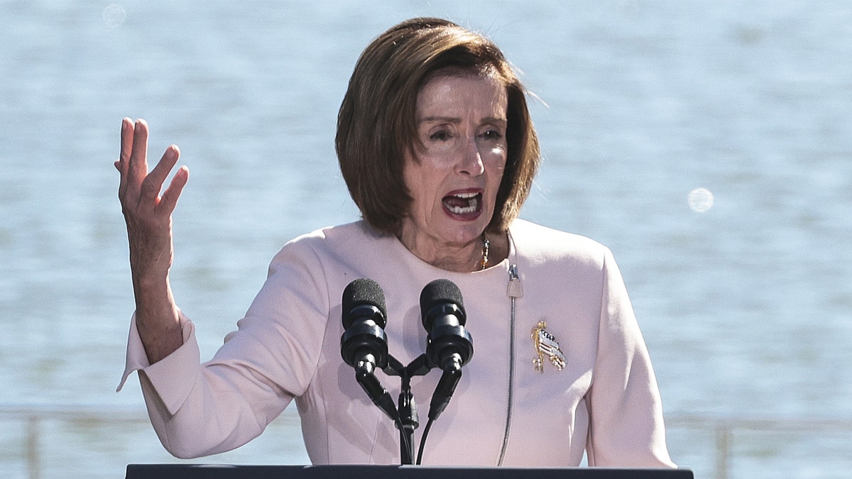 United States President Joe Biden and US Vice President Kamala Harris attend a ceremony marking the 10th Anniversary of the dedication of the Martin Luther King, Jr. Memorial near the Tidal Basin on the National Mall Featuring: Speaker Nancy Pelosi Where: Washington, District Of Columbia, United States When: 21 Oct 2021 Credit: POOL via CNP/INSTARimages/Cover Images