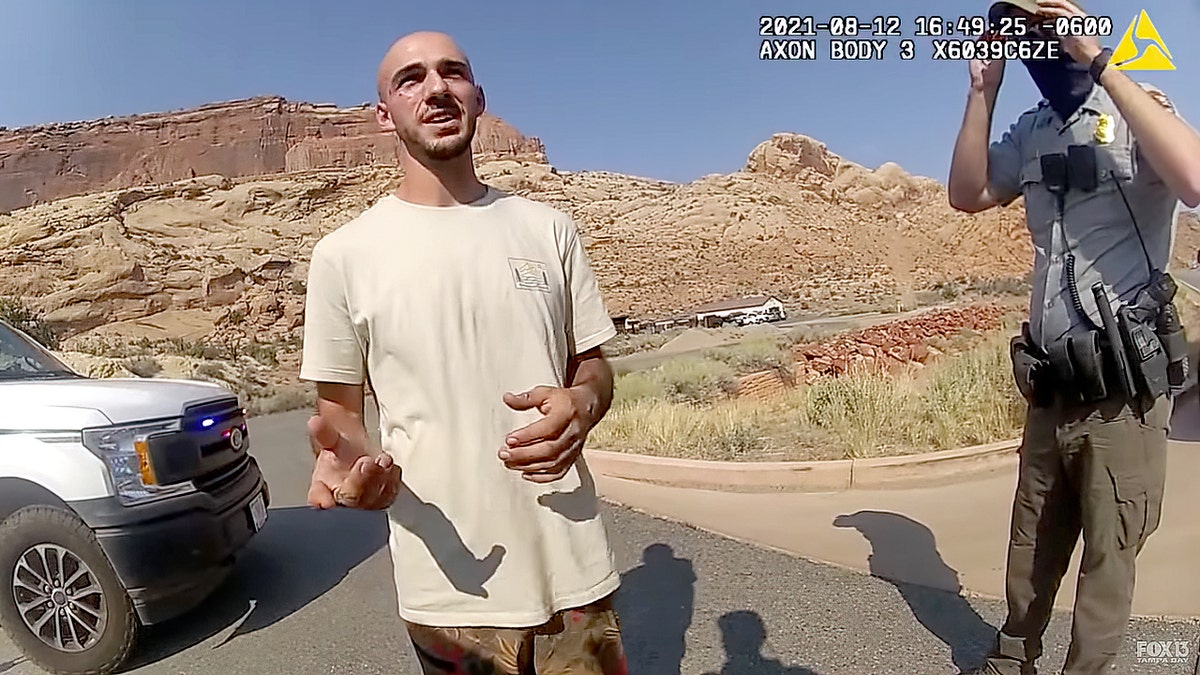 Brian Laundrie as seen in bodycam footage released by the Moab Police Department in Utah