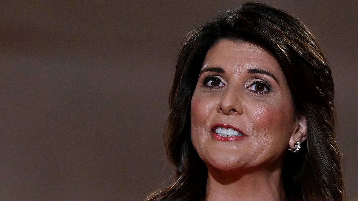 Former Ambassador to the United Nations Nikki Haley speaks during the first day of the Republican convention at the Mellon auditorium on August 24, 2020 in Washington, DC (Photo by Olivier DOULIERY / AFP) (Photo by OLIVIER DOULIERY/AFP via Getty Images)