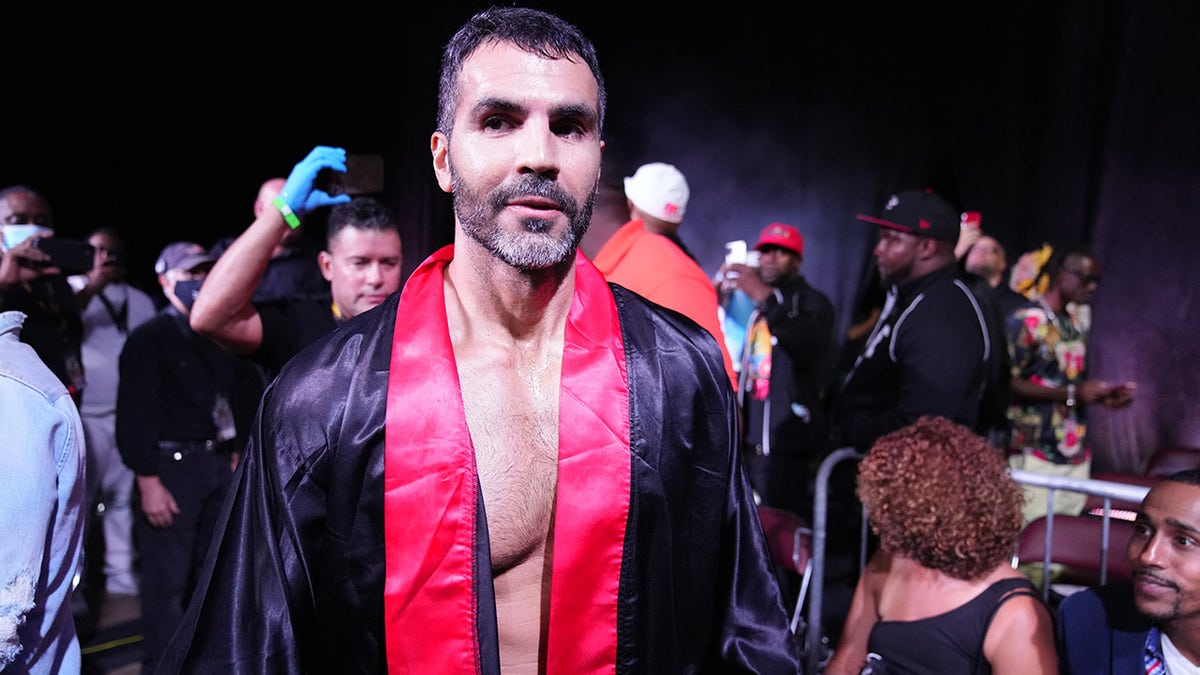 Ojani Noa enters the ring prior to the fight against Lamar Odom during Celebrity Boxing Miami 2021 Lamar Odom vs Ojani Noa at the James L. Knight Center on October 02, 2021 in Miami, Florida.