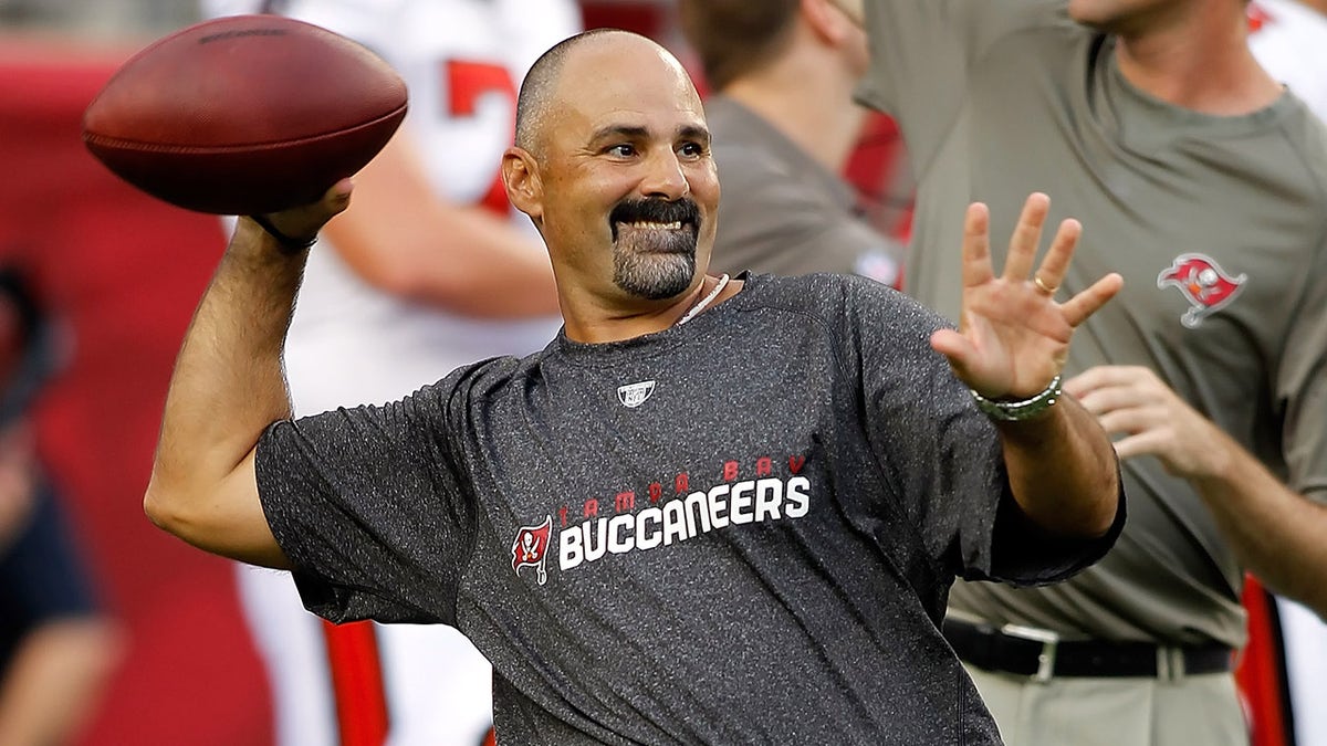 TAMPA, FL - AUGUST 28:  Special teams coordinator Rich Bisaccia of the Tampa Bay Buccaneers works with the special teams just prior to the start of the game against the Jacksonville Jaguars at Raymond James Stadium on August 28, 2010 in Tampa, Florida. Jaguars  won 19-13. 