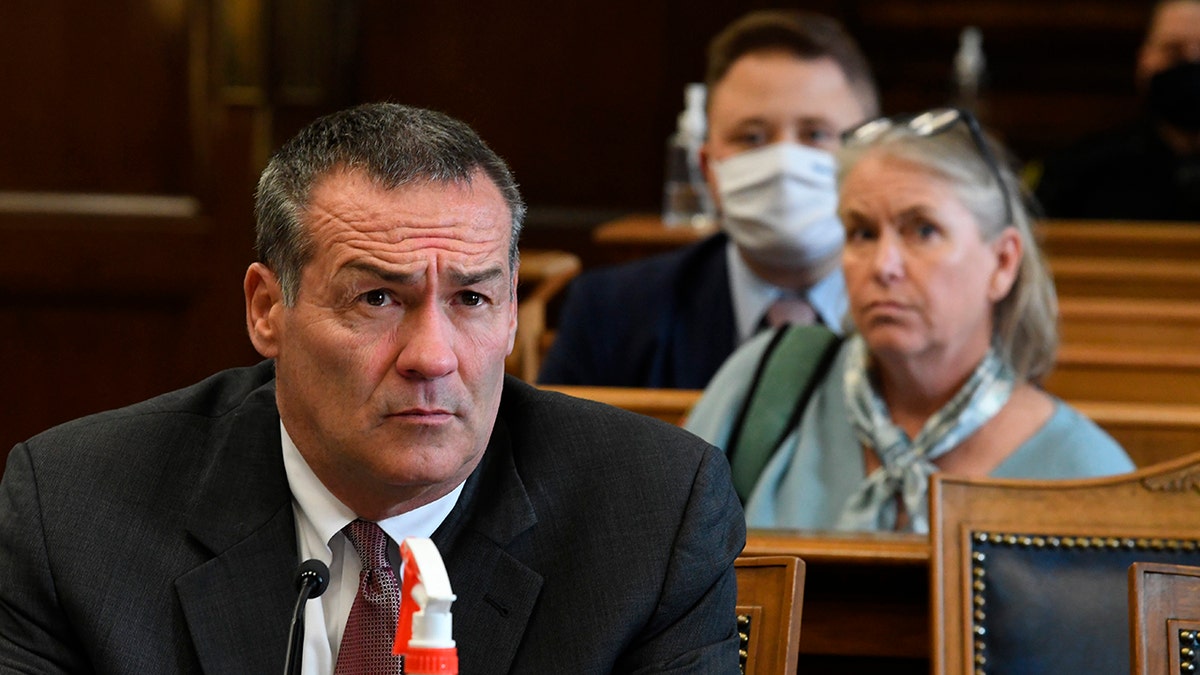 Defense Attorney Mark Richards appears in court during a pre-trial hearing for Kyle Rittenhouse at the Kenosha County Courthouse in Kenosha, Wisconsin, on Monday.