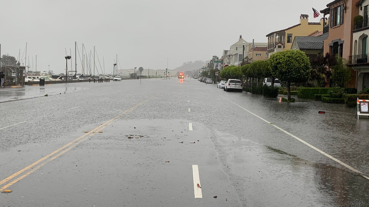 Flooding seen on San Francisco's on Marina Boulevard. (San Francisco Fire Department)