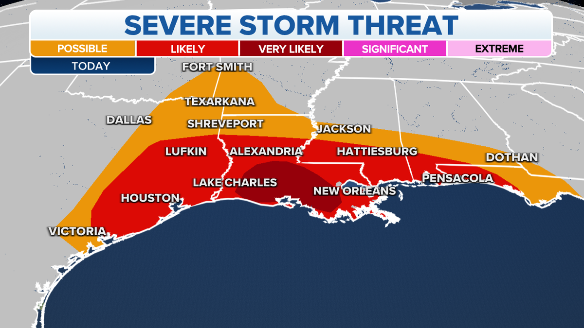 Severe storm threat over the Southeast