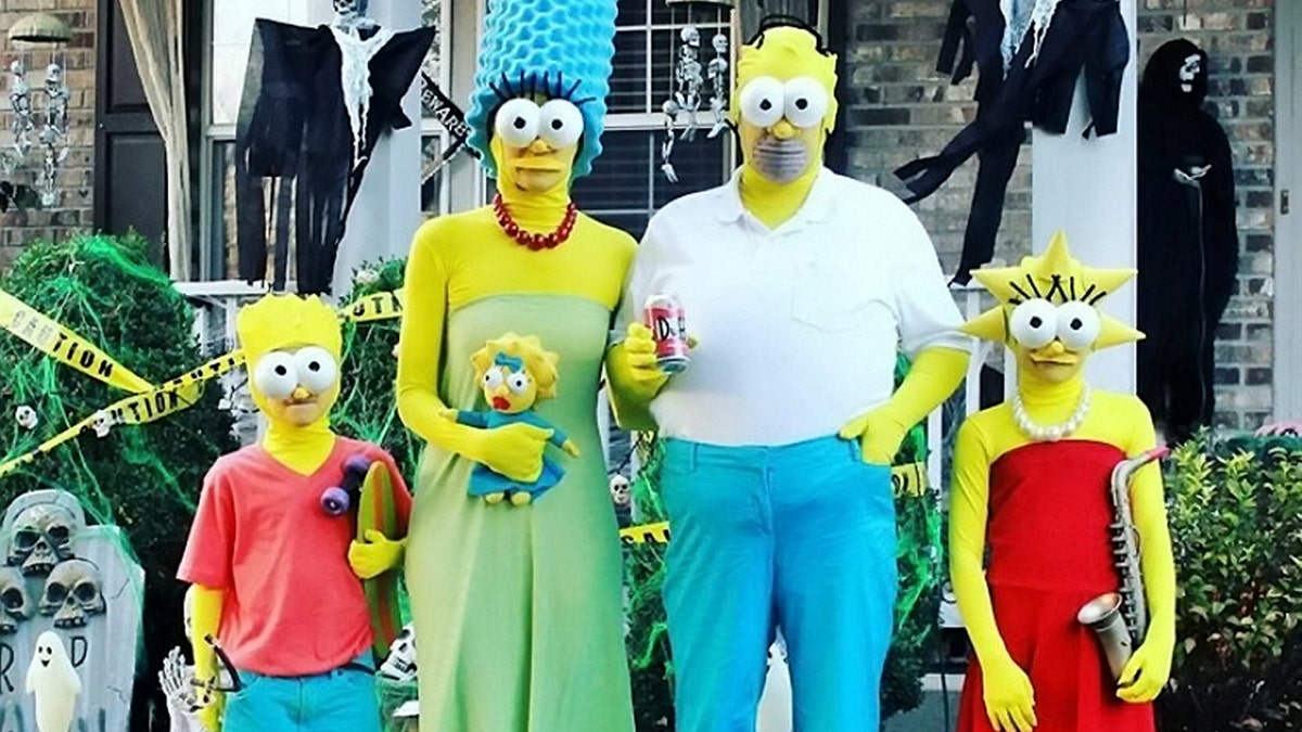 The family also dressed up as characters from "The Simpsons." (SWNS)