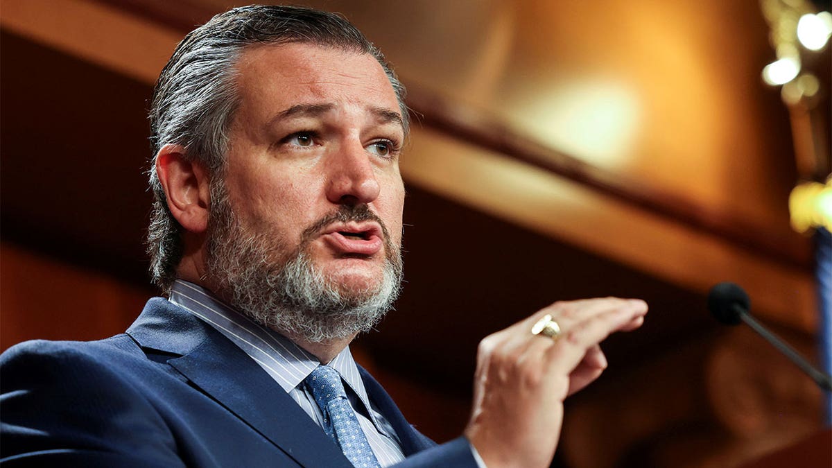 Sen. Ted Cruz, R-Texas, addresses a news conference on Capitol Hill in Washington, D.C., Oct. 6, 2021.