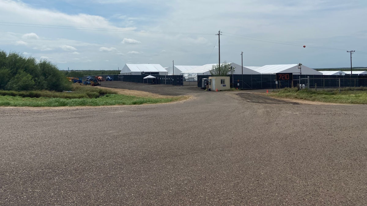 Customs and Border Protection opened a temporary facility in Laredo, Texas, to help process migrants. It is 100,000 square feet. (Ashley Soriano/Fox News)