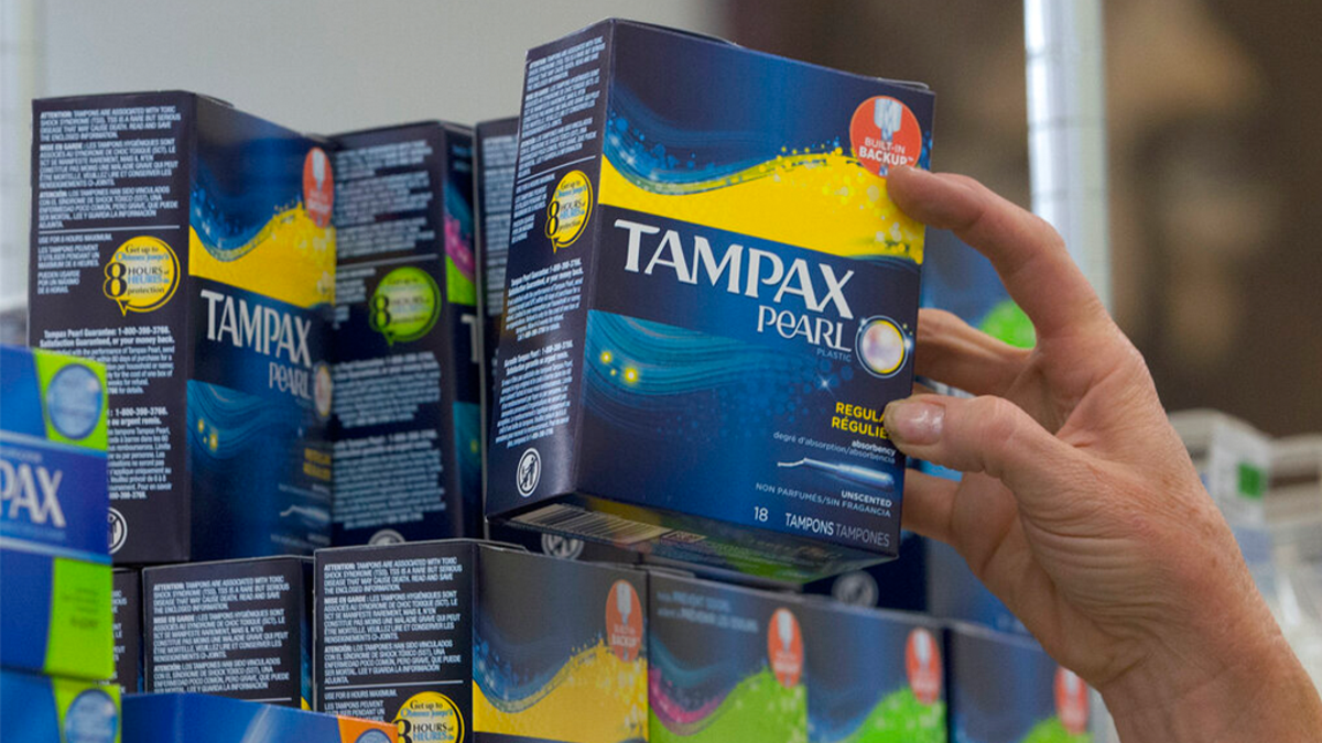 Tampax on shelf