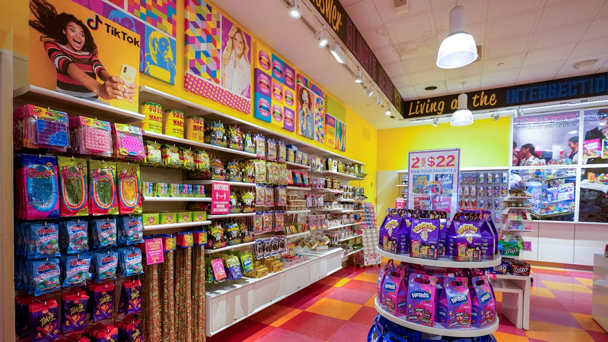 candy and items at a store