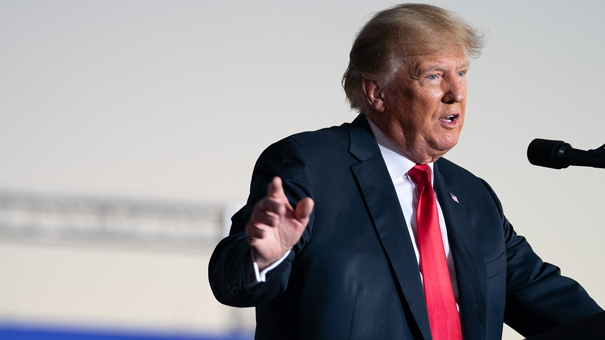 Former President Donald Trump speaks at a rally on September 25, 2021 in Perry, Georgia. (Photo by Sean Rayford/Getty Images)