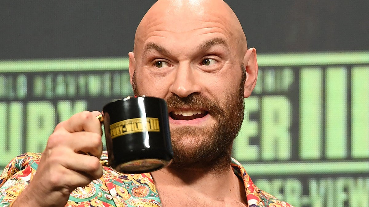 WBC heavyweight boxing champion Tyson Fury attends a news conference at the MGM Grand Garden Arena on Oct. 6, 2021, in Las Vegas.