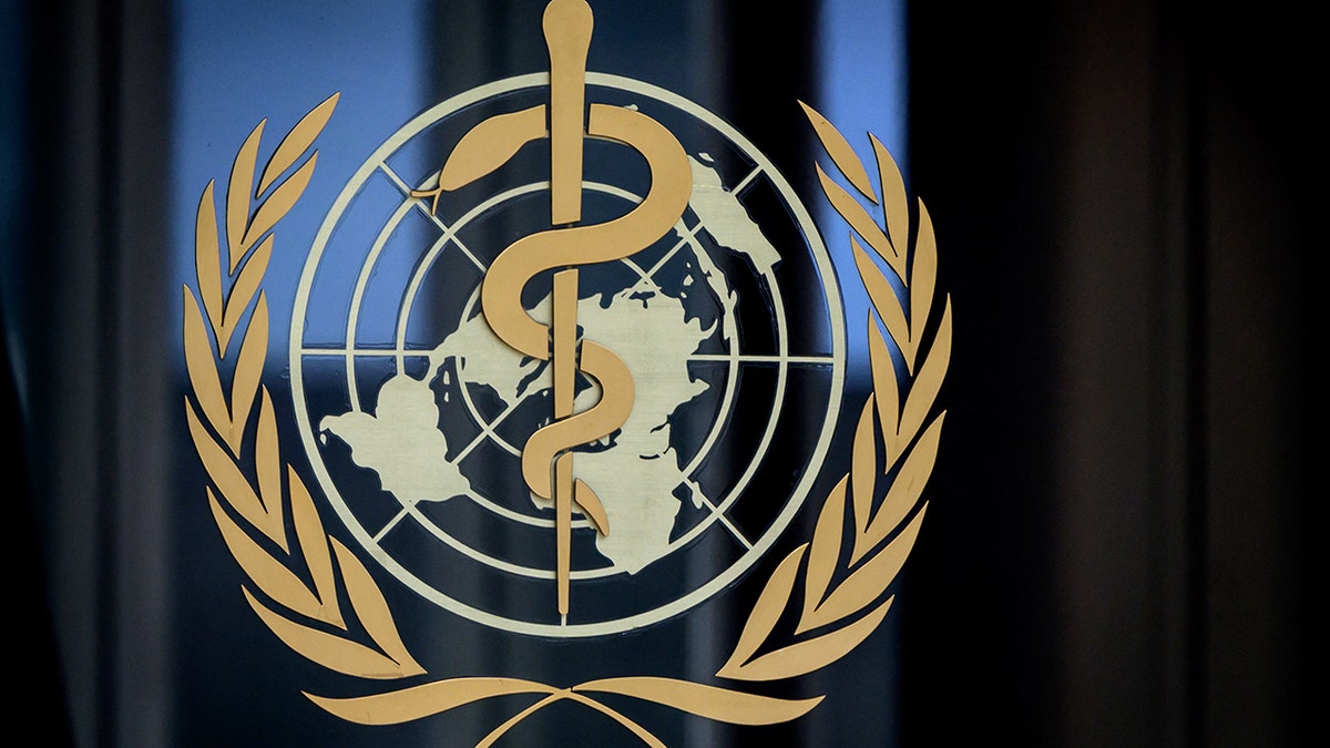 This photograph taken on March 5, 2021, shows a sign of the World Health Organization (WHO) at the entrance of its headquarters in Geneva amid the COVID-19 pandemic.