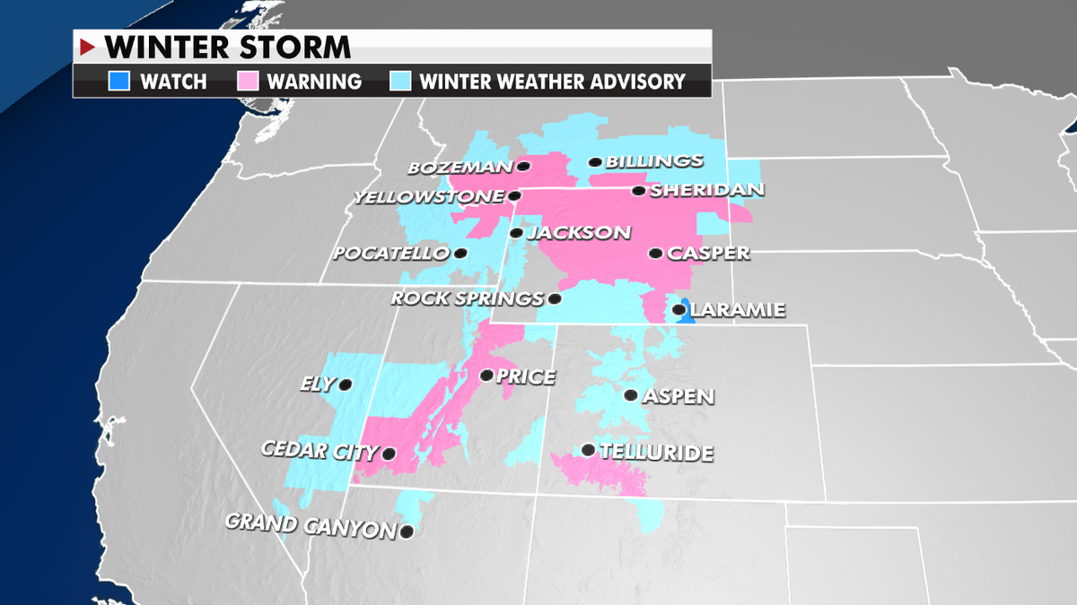 Snow over the western U.S.