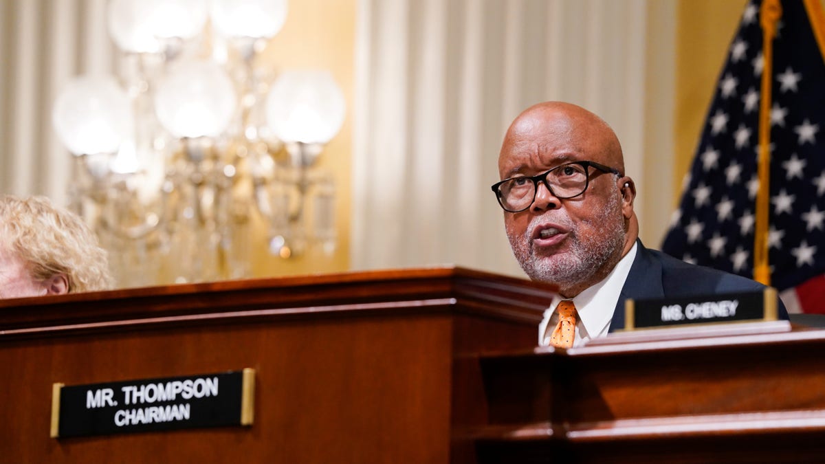 Chairperson U.S. Representative Bennie Thompson (D-MS) speaks as members of the U.S. House Select Committee to Investigate the January 6th Attack on the U.S. Capitol listen before a vote on a report recommending the U.S. House of Representatives cite Steve Bannon for criminal contempt of Congress during a meeting on Capitol Hill in Washington, U.S., October 19, 2021. REUTERS/Elizabeth Frantz