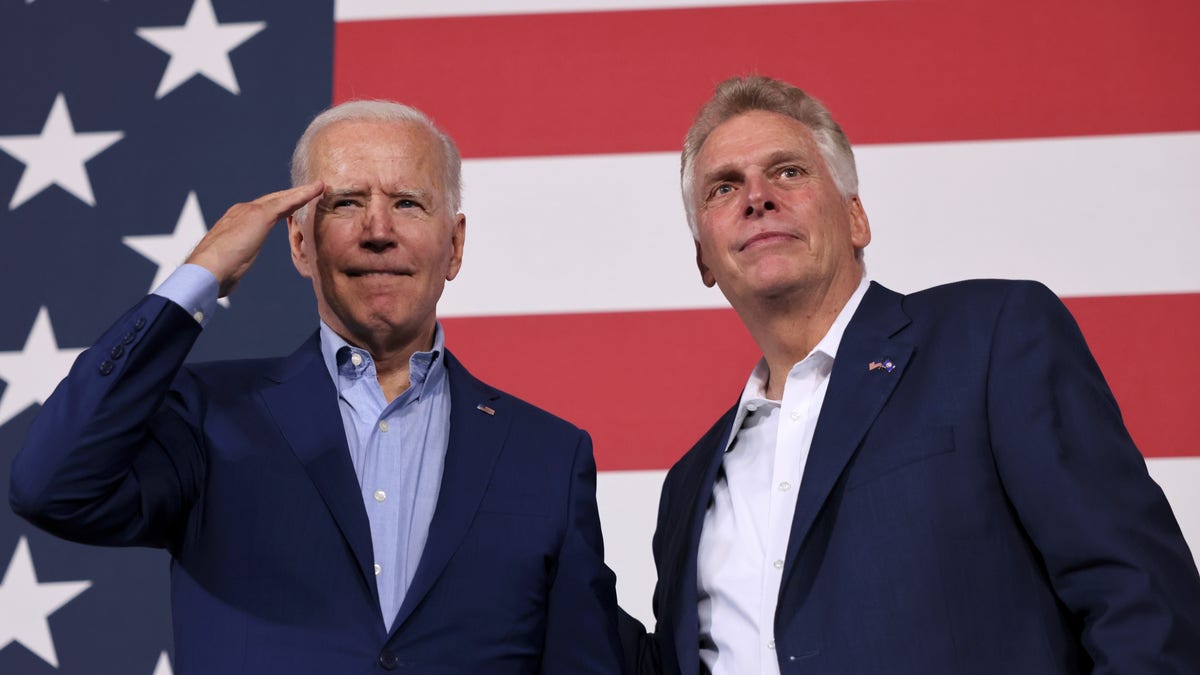 Terry McAuliffe campaigns with President Biden