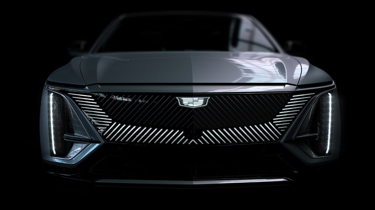 The Lyriq will launch Cadillac's new monochromatic illuminated badge.