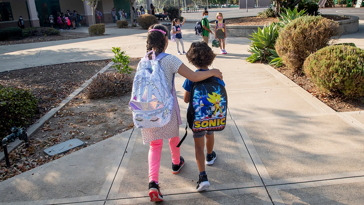 kids going to school