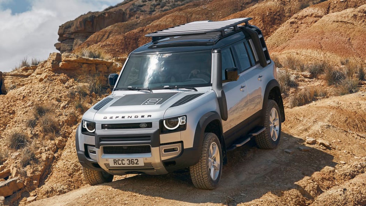 The Bronco-rivaling Land Rover Defender can be ordered with a package that includes a snorkel.