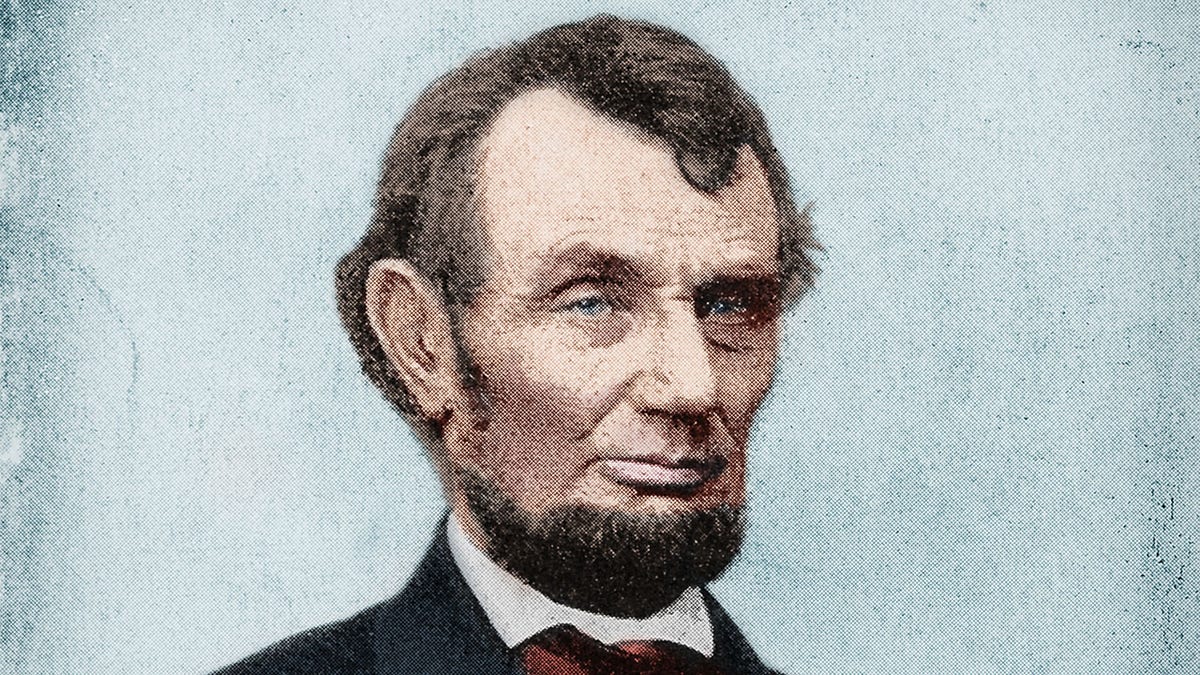 Colorized antique photograph portrait of Abraham Lincoln