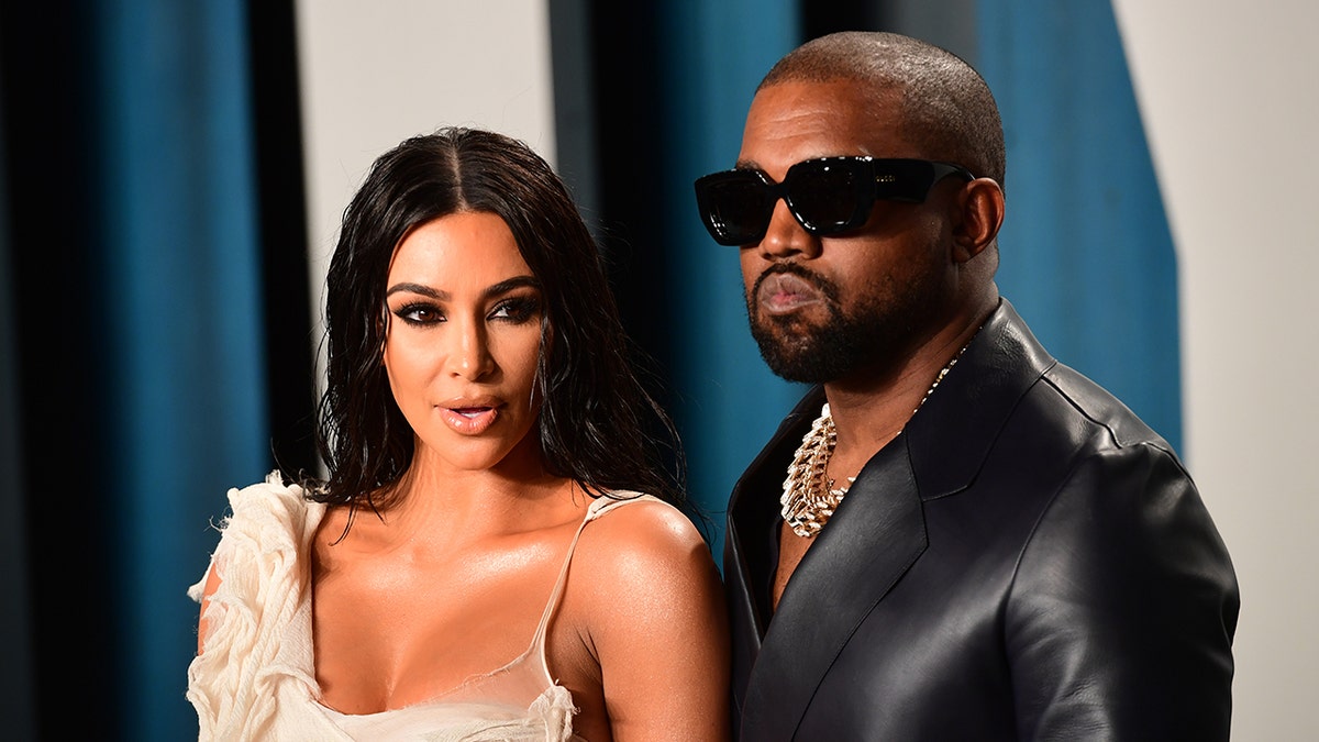 Kim Kardashian and Kanye West attending the Vanity Fair Oscar Party held at the Wallis Annenberg Center for the Performing Arts in Beverly Hills, Los Angeles, California. 